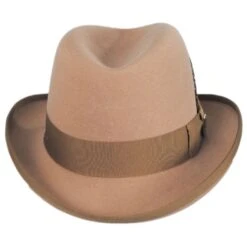 Wool Felt Homburg Hat - Camel