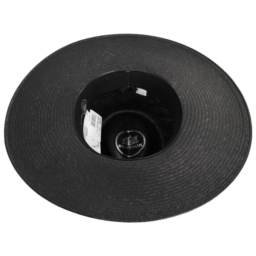 Stetson Atacama Shantung Straw Fedora Hat - Black 5 Stetson Atacama Shantung Straw Fedora Hat - Black - Image 3