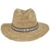 Hailey Crochet Raffia Straw Fedora Hat -Fashion Hat Discount Store 430530