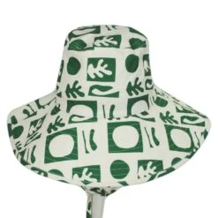 Holiday Retro Cotton Bucket Hat - White/Green