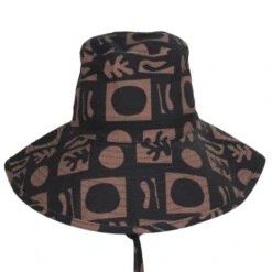 Holiday Retro Cotton Bucket Hat - Brown/Black