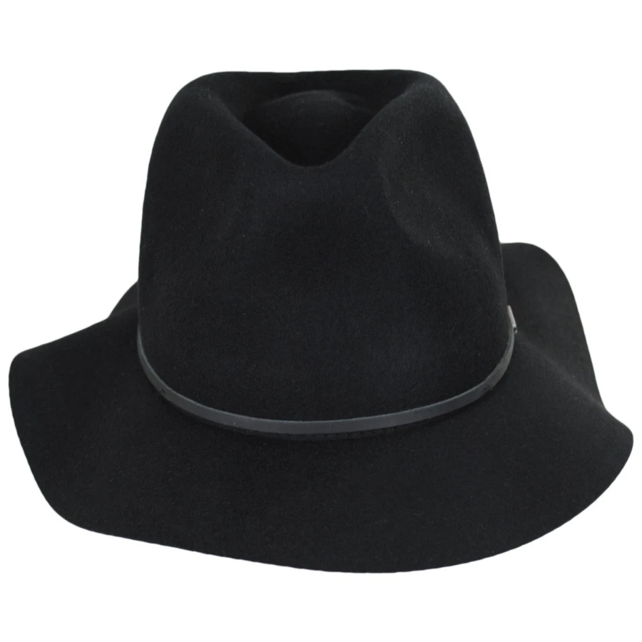 Wesley Packable Wool Felt Fedora Hat - Black 3 Wesley Packable Wool Felt Fedora Hat - Black