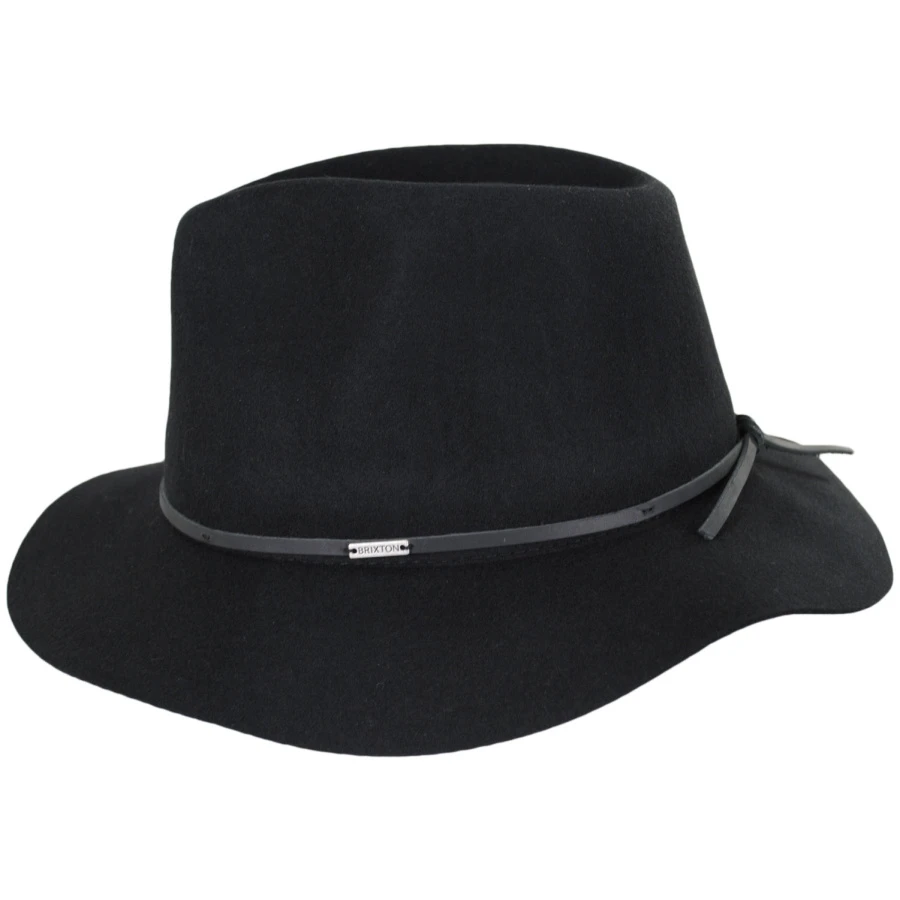 Wesley Packable Wool Felt Fedora Hat - Black 4 Wesley Packable Wool Felt Fedora Hat - Black - Image 2