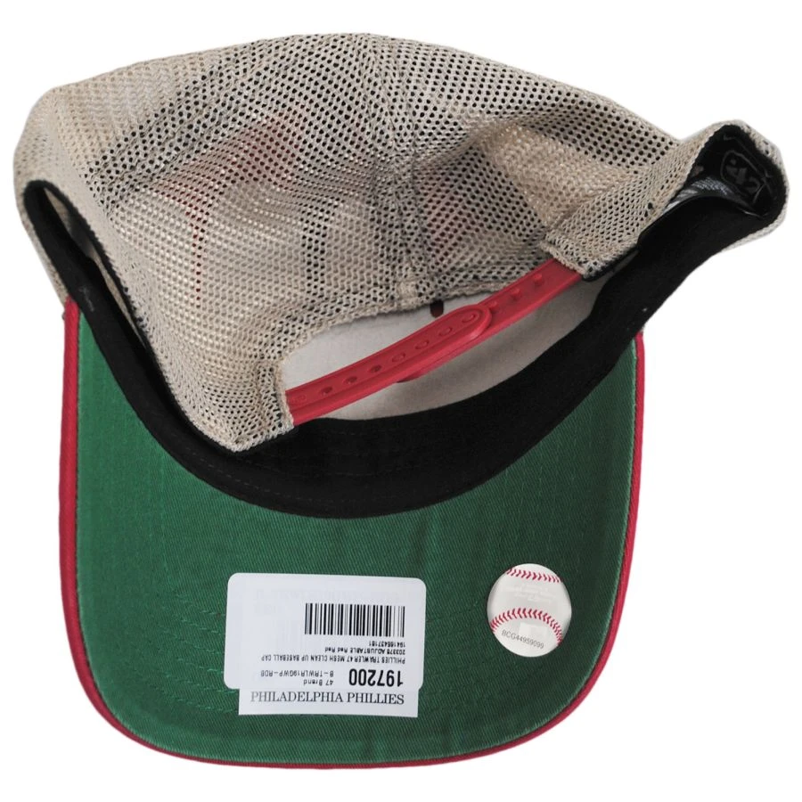 '47 BRAND Philadelphia Phillies Trawler 47 Mesh Clean Up Snapback Baseball Cap 5 '47 BRAND Philadelphia Phillies Trawler 47 Mesh Clean Up Snapback Baseball Cap - Image 3