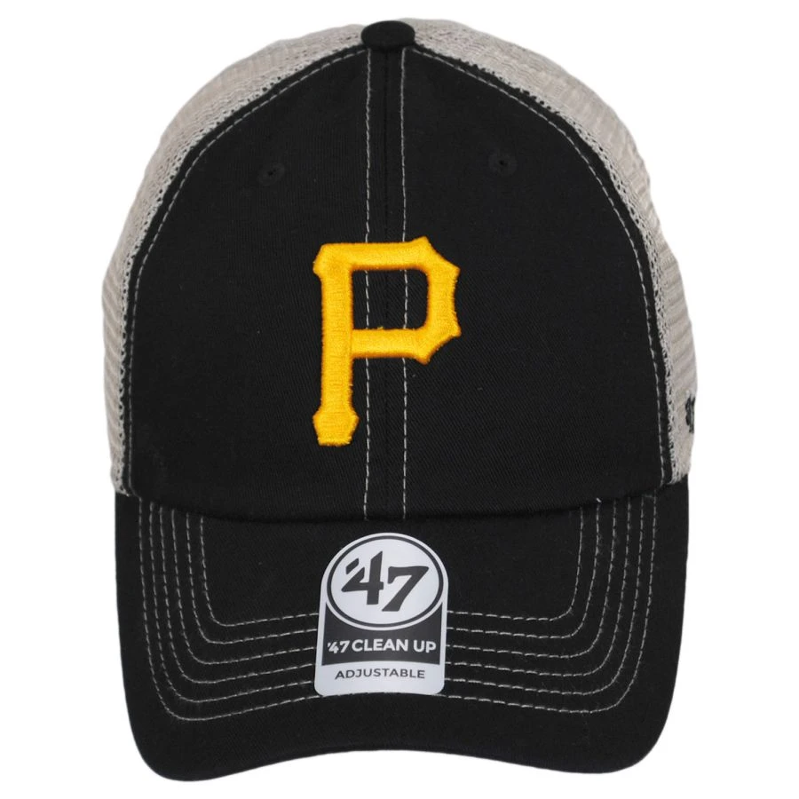 '47 BRAND Pittsburgh Pirates Trawler 47 Mesh Clean Up Snapback Baseball Cap 3 '47 BRAND Pittsburgh Pirates Trawler 47 Mesh Clean Up Snapback Baseball Cap