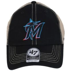 '47 BRAND Miami Marlins Trawler 47 Mesh Clean Up Snapback Baseball Cap