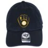 '47 BRAND Milwaukee Brewers MLB Clean Up Strapback Baseball Cap Dad Hat -Fashion Hat Discount Store 437273