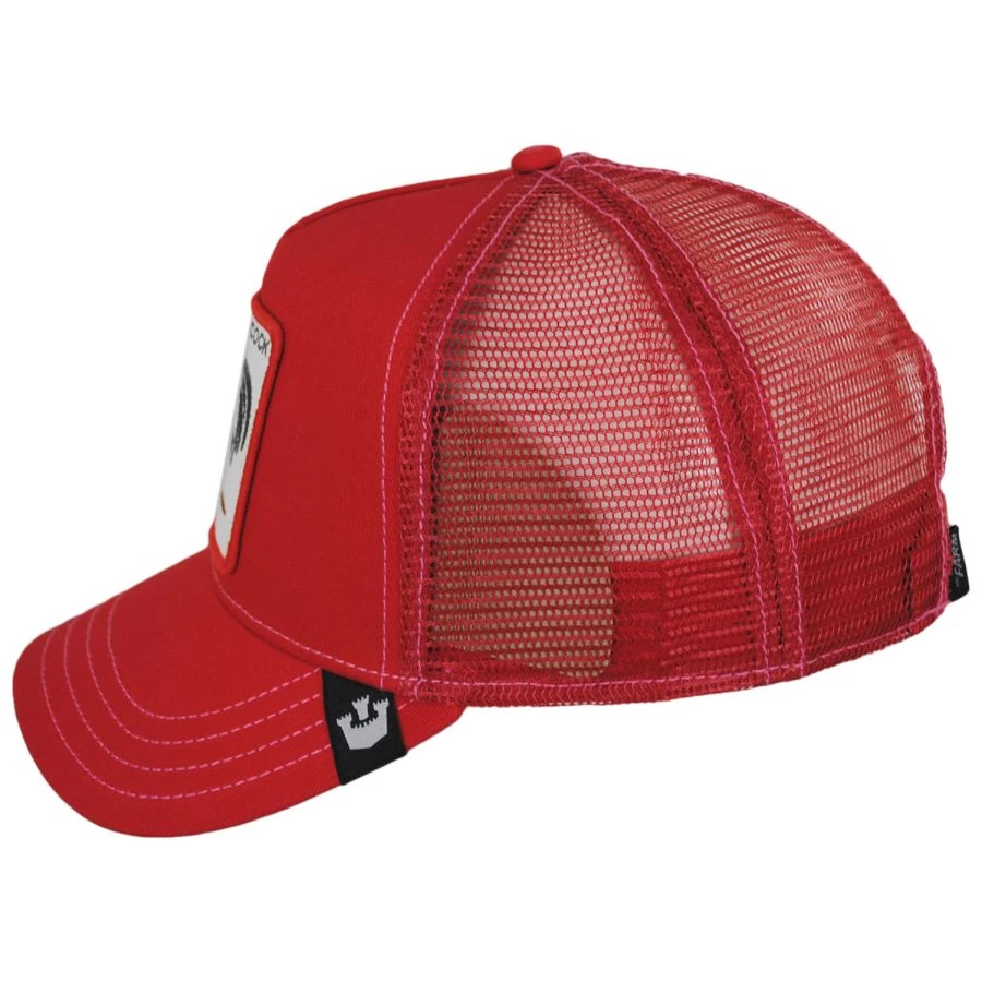 Goorin Bros Cock Mesh Trucker Snapback Baseball Cap - Red 4 Goorin Bros Cock Mesh Trucker Snapback Baseball Cap - Red - Image 2