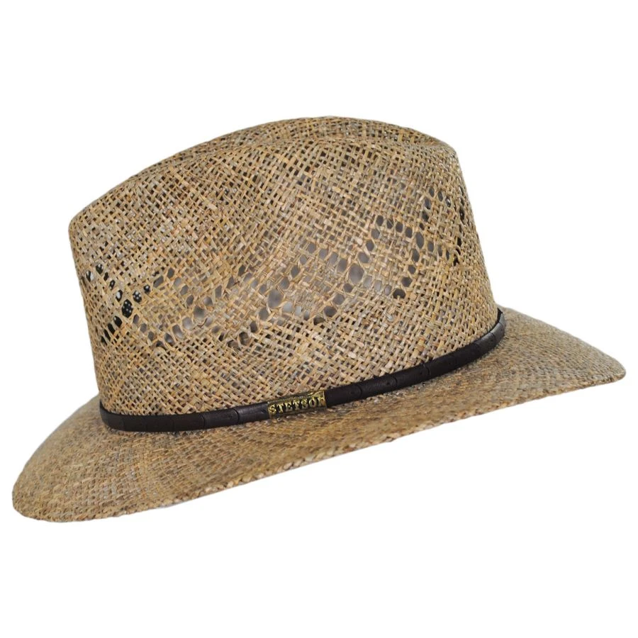 Stetson Creston Seagrass Straw Safari Fedora Hat 4 Stetson Creston Seagrass Straw Safari Fedora Hat - Image 2