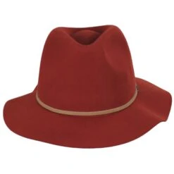 Wesley Packable Wool Felt Fedora Hat - Orange