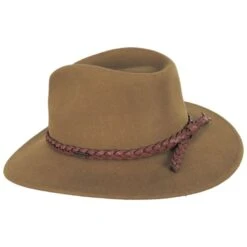 Messer Wool Felt Western Fedora Hat - Bronze -Fashion Hat Discount Store 441740