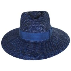Joanna Wheat Straw Fedora Hat - Blue