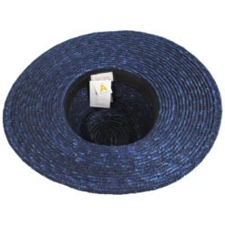 Joanna Wheat Straw Fedora Hat - Blue -Fashion Hat Discount Store 443286