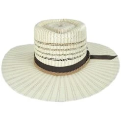 Vintage Couture Diamond Bangora Shantung Straw Fedora Hat
