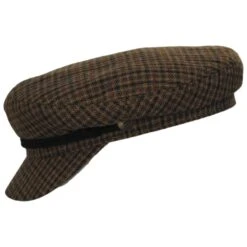 Tweed Plaid Fiddler's Cap - Caramel -Fashion Hat Discount Store 448809