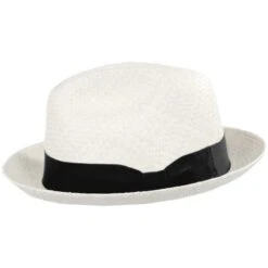 Panama Straw Trilby Fedora Hat -Fashion Hat Discount Store 453098