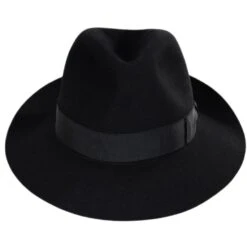 Borsalino Alessandria Shaved Fur Felt Fedora Hat - Black