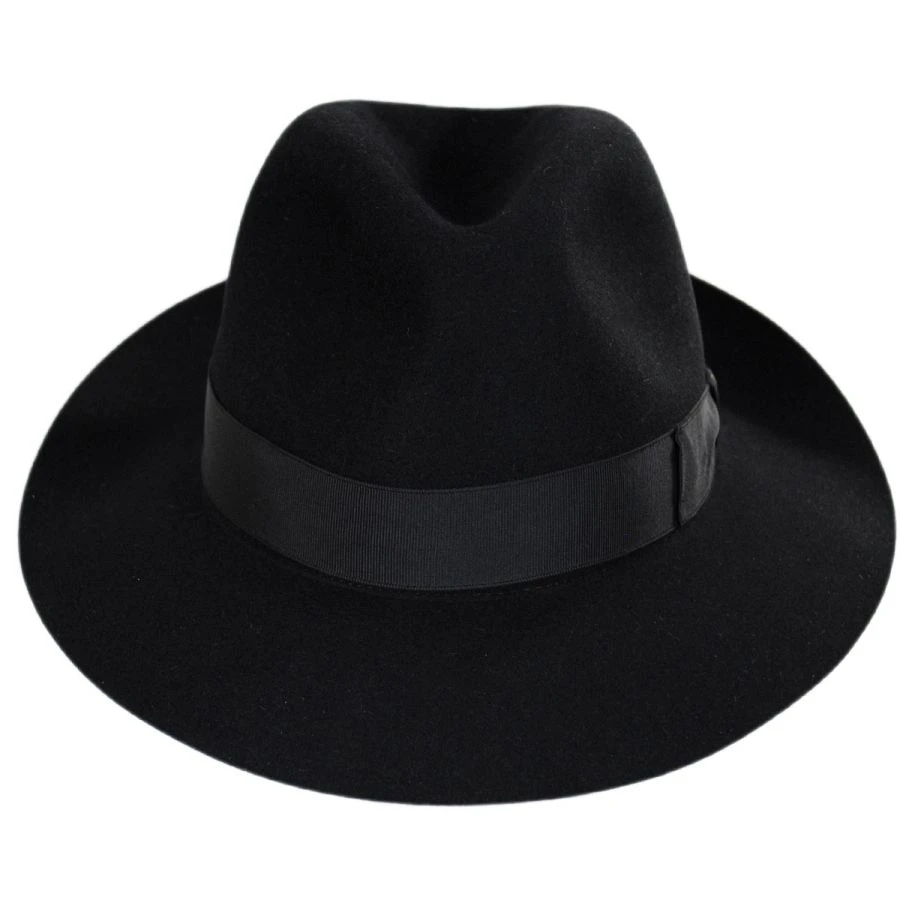 Borsalino Alessandria Shaved Fur Felt Fedora Hat - Black 3 Borsalino Alessandria Shaved Fur Felt Fedora Hat - Black