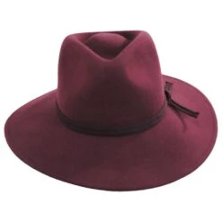 Joanna Packable Wool Felt Fedora Hat - Wine