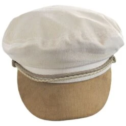 Ashland Cotton Corduroy Fiddler's Cap - Ivory/Tan