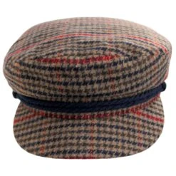 Houndstooth Plaid Fiddler's Cap