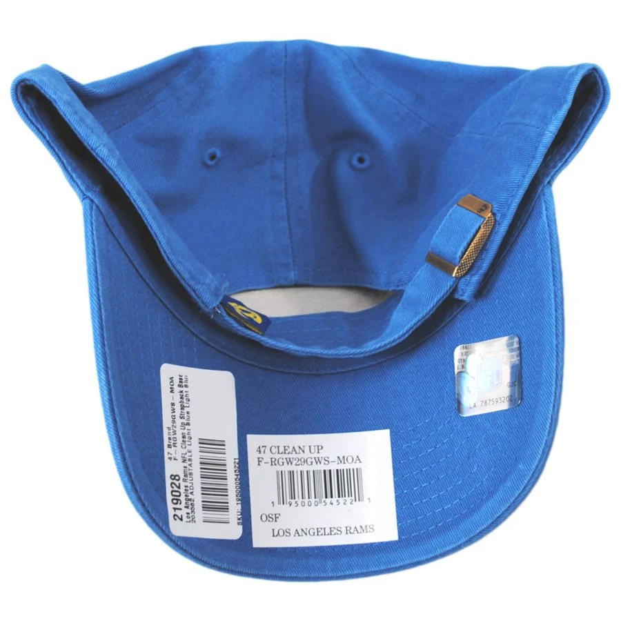 '47 BRAND Los Angeles Rams NFL Clean Up Strapback Baseball Cap Dad Hat 5 '47 BRAND Los Angeles Rams NFL Clean Up Strapback Baseball Cap Dad Hat - Image 3