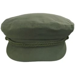Cotton Twill Fiddler Cap - Olive Green
