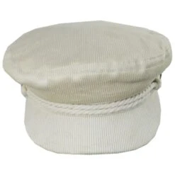 Corduroy Cotton Fiddler Cap - Off White