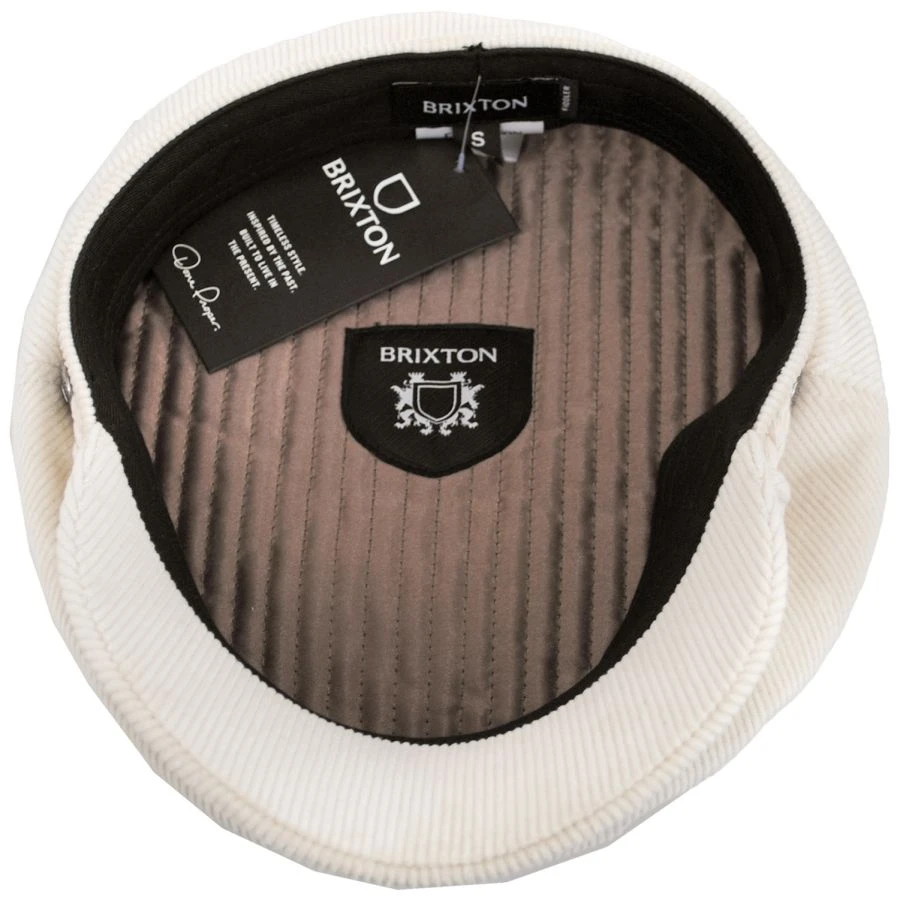 Corduroy Cotton Fiddler Cap - Off White 5 Corduroy Cotton Fiddler Cap - Off White - Image 3