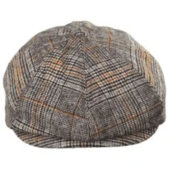 Brood Houndstooth Plaid Wool Blend Newsboy Cap
