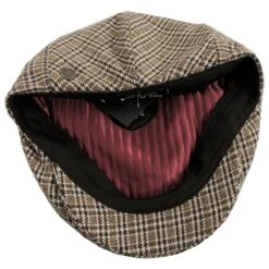 Hooligan Houndstooth Plaid Wool Blend Ivy Cap -Fashion Hat Discount Store 461091