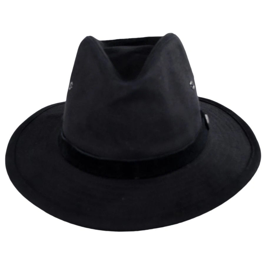 Messer X Adventure Cotton Safari Fedora Hat - Black 3 Messer X Adventure Cotton Safari Fedora Hat - Black