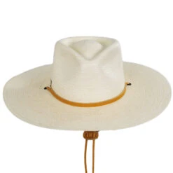 Vintage Couture Canyon Moon Palm Straw Rancher Fedora Hat