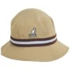 Kangol Stripe Lahinch Cotton Bucket Hat - Oatmeal -Fashion Hat Discount Store 467114