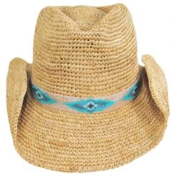 Blue Jaye Crochet Raffia Straw Western Hat