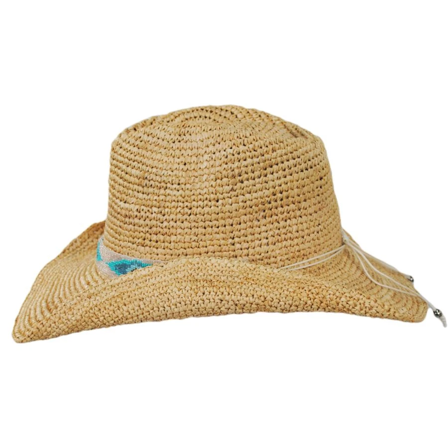 Blue Jaye Crochet Raffia Straw Western Hat 4 Blue Jaye Crochet Raffia Straw Western Hat - Image 2