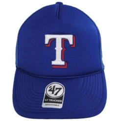 '47 BRAND Texas Rangers MLB Foam Mesh Trucker Snapback Baseball Cap
