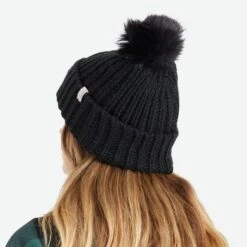 Dillon Knit Pom Pom Beanie - Black -Fashion Hat Discount Store 472953
