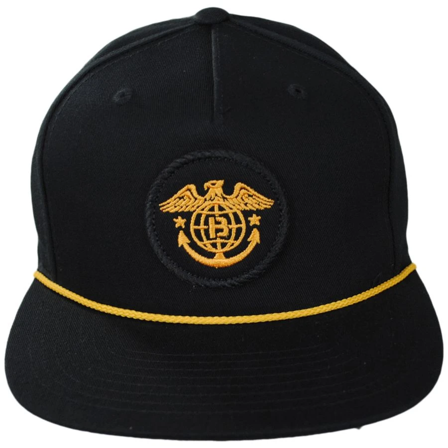 Global MP Cotton Snapback Baseball Cap - Black 3 Global MP Cotton Snapback Baseball Cap - Black
