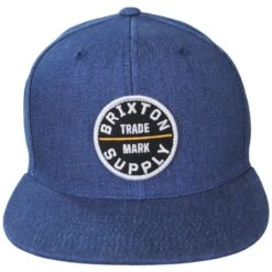 Oath III Cotton Snapback Baseball Cap - Denim Blue