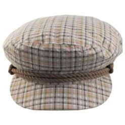 Cotton Seersucker Plaid Fiddler's Cap