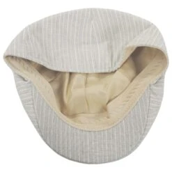 Striped Linen And Cotton Duckbill Ivy Cap - Beige -Fashion Hat Discount Store 473898