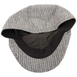 Striped Linen And Cotton Duckbill Ivy Cap - Brown -Fashion Hat Discount Store 474005