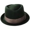 Stout Wool Felt Diamond Crown Fedora Hat - Moss