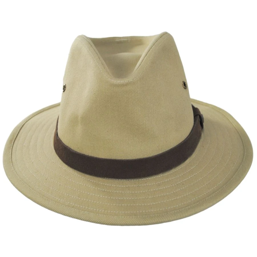 Messer X Adventure Cotton Safari Fedora Hat - Tan 3 Messer X Adventure Cotton Safari Fedora Hat - Tan