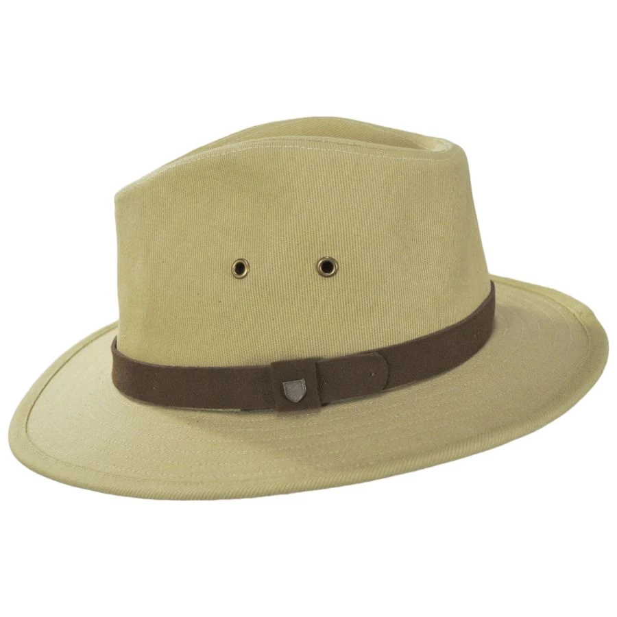 Messer X Adventure Cotton Safari Fedora Hat - Tan 4 Messer X Adventure Cotton Safari Fedora Hat - Tan - Image 2