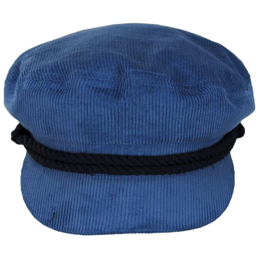 Cotton Corduroy Fiddler Cap - Ocean Blue 3 Cotton Corduroy Fiddler Cap - Ocean Blue