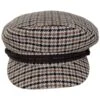 Wool Blend Houndstooth Fiddler Cap - Sand -Fashion Hat Discount Store 475376