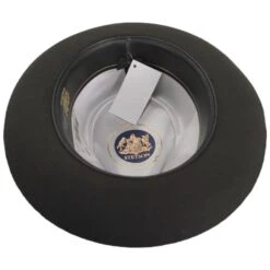 Stetson Downs Fur Felt Fedora Hat - Graphite -Fashion Hat Discount Store 476312