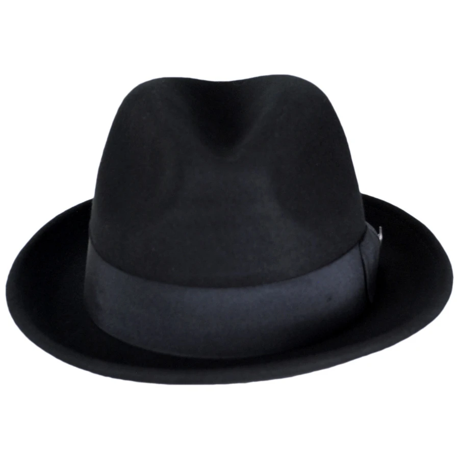 Blues Crushable Wool Felt Trilby Fedora Hat 3 Blues Crushable Wool Felt Trilby Fedora Hat
